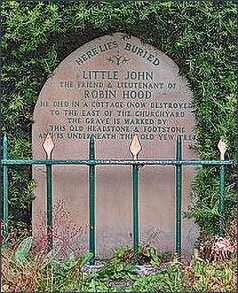 The grave of Little John, Hathersage